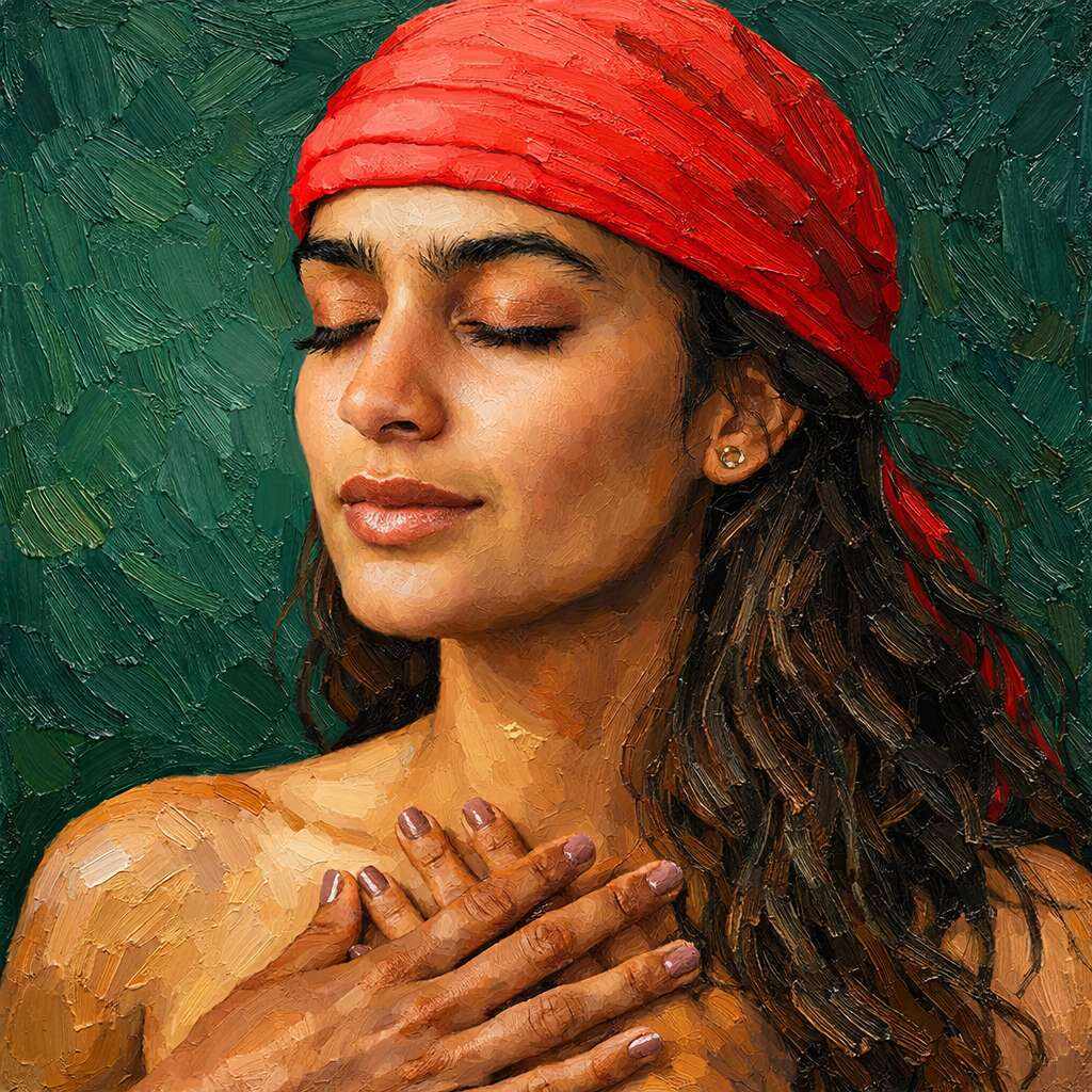 A woman in peaceful reflection